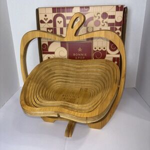 Bonnie and Pop Dried Fruit Gift Basket Convertible Wooden Tray Unique Rare!